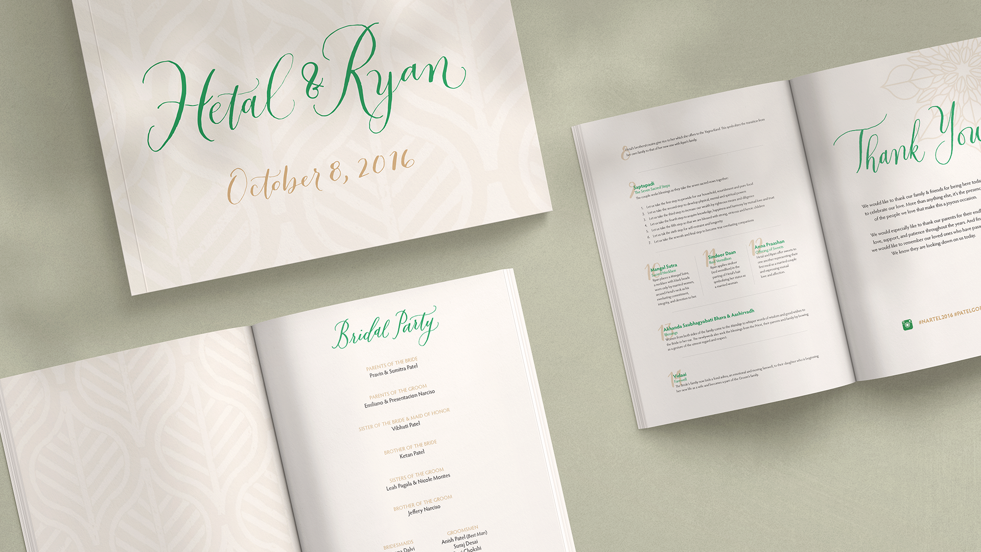 Narciso wedding book calligraphy