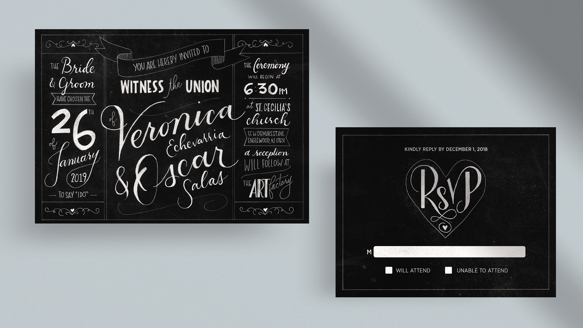 Salas wedding calligraphy